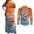 Cape Verde Christmas Couples Matching Off Shoulder Maxi Dress and Long Sleeve Button Shirt Shark Surfing Holiday Beach Style - Wonder Print Shop