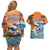 Cape Verde Christmas Couples Matching Off Shoulder Short Dress and Hawaiian Shirt Shark Surfing Holiday Beach Style - Wonder Print Shop