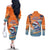 Cape Verde Christmas Couples Matching Off The Shoulder Long Sleeve Dress and Long Sleeve Button Shirt Shark Surfing Holiday Beach Style - Wonder Print Shop