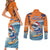 Cape Verde Christmas Couples Matching Short Sleeve Bodycon Dress and Long Sleeve Button Shirt Shark Surfing Holiday Beach Style - Wonder Print Shop