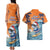 Cape Verde Christmas Couples Matching Tank Maxi Dress and Hawaiian Shirt Shark Surfing Holiday Beach Style - Wonder Print Shop