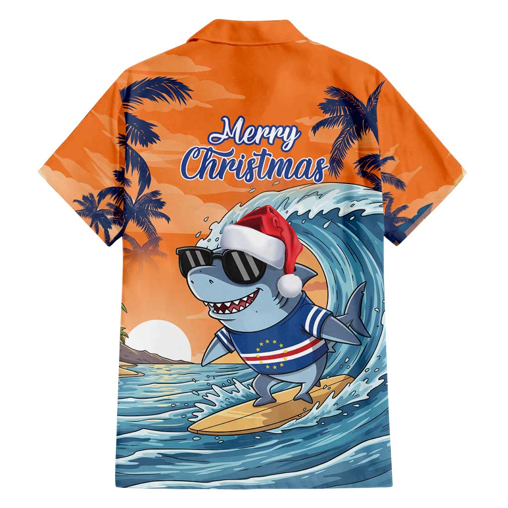 Cape Verde Christmas Family Matching Long Sleeve Bodycon Dress and Hawaiian Shirt Shark Surfing Holiday Beach Style - Wonder Print Shop