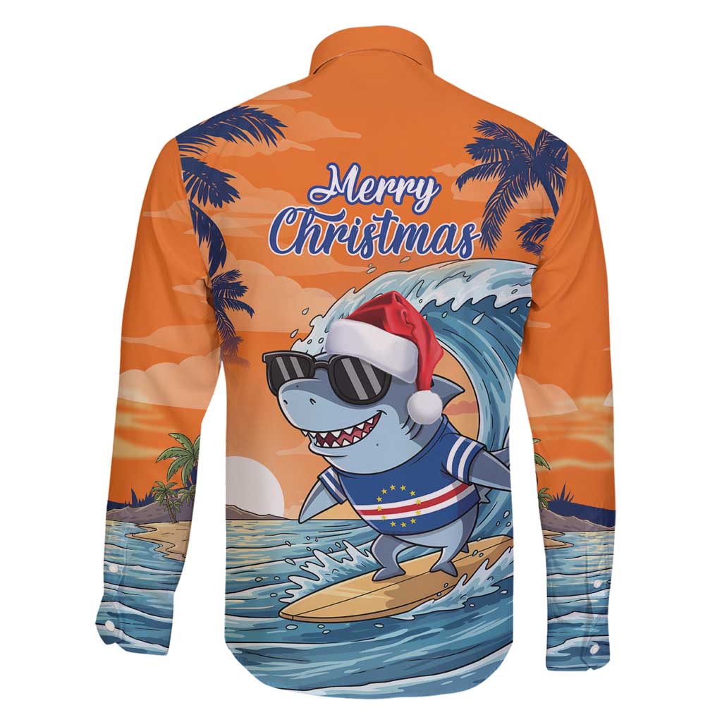 Cape Verde Christmas Family Matching Long Sleeve Bodycon Dress and Hawaiian Shirt Shark Surfing Holiday Beach Style - Wonder Print Shop