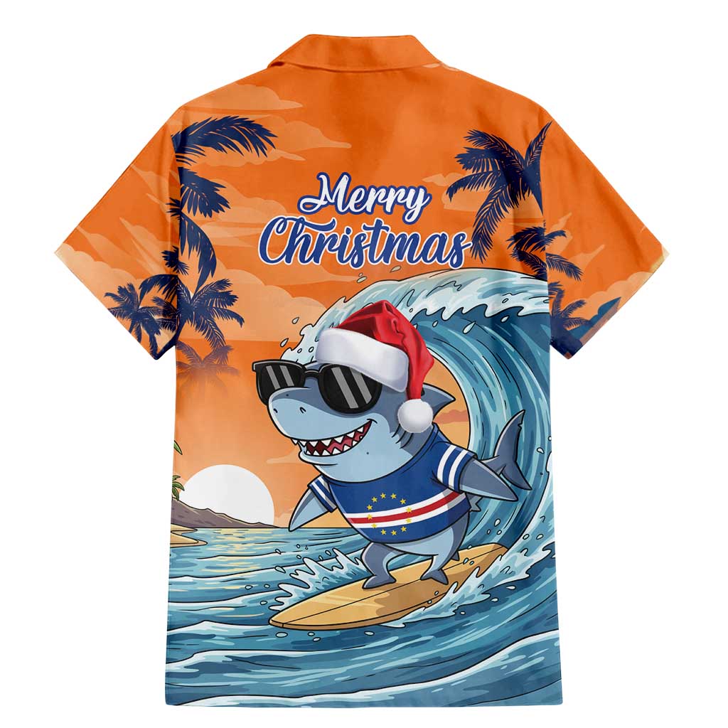 Cape Verde Christmas Family Matching Mermaid Dress and Hawaiian Shirt Shark Surfing Holiday Beach Style - Wonder Print Shop