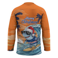 Cape Verde Christmas Hockey Jersey Shark Surfing Holiday Beach Style - Wonder Print Shop
