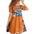 Cape Verde Christmas Kid Short Sleeve Dress Shark Surfing Holiday Beach Style - Wonder Print Shop