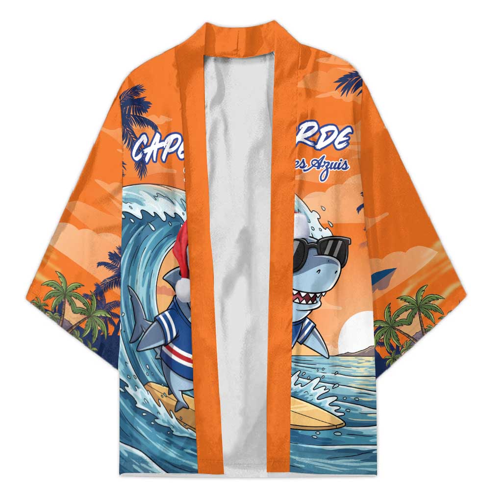 Cape Verde Christmas Kimono Shark Surfing Holiday Beach Style - Wonder Print Shop
