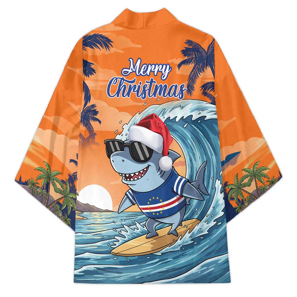 Cape Verde Christmas Kimono Shark Surfing Holiday Beach Style - Wonder Print Shop
