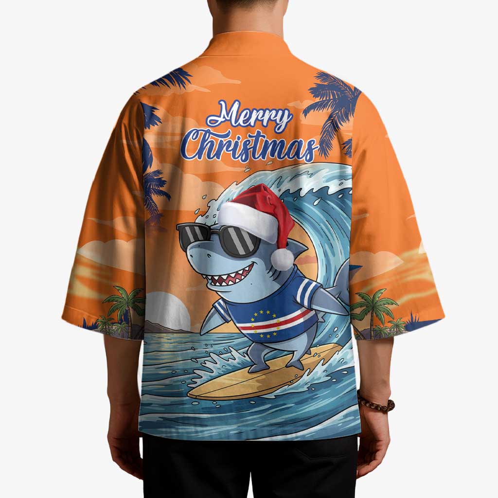 Cape Verde Christmas Kimono Shark Surfing Holiday Beach Style - Wonder Print Shop
