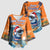 Cape Verde Christmas Kimono Sleeve Blouse Shark Surfing Holiday Beach Style - Wonder Print Shop