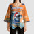 Cape Verde Christmas Kimono Sleeve Blouse Shark Surfing Holiday Beach Style - Wonder Print Shop