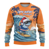 Cape Verde Christmas Ugly Christmas Sweater Shark Surfing Holiday Beach Style - Wonder Print Shop