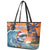 Cape Verde Christmas Leather Tote Bag Shark Surfing Holiday Beach Style - Wonder Print Shop