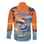 Cape Verde Christmas Long Sleeve Button Shirt Shark Surfing Holiday Beach Style - Wonder Print Shop