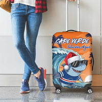 Cape Verde Christmas Luggage Cover Shark Surfing Holiday Beach Style - Wonder Print Shop