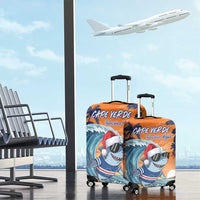 Cape Verde Christmas Luggage Cover Shark Surfing Holiday Beach Style - Wonder Print Shop