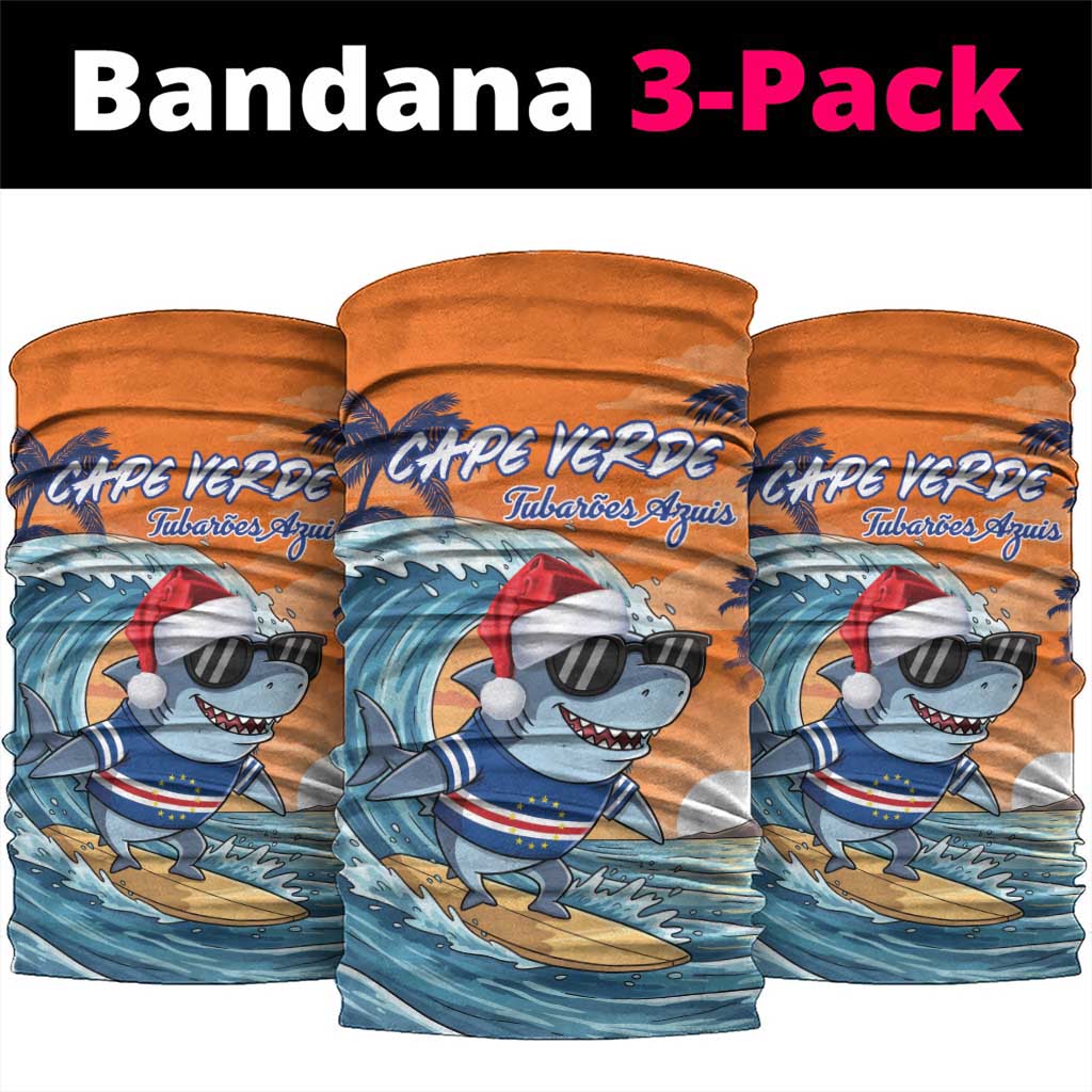 Cape Verde Christmas Neck Gaiter Shark Surfing Holiday Beach Style - Wonder Print Shop