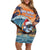 Cape Verde Christmas Off Shoulder Short Dress Shark Surfing Holiday Beach Style - Wonder Print Shop