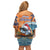 Cape Verde Christmas Off Shoulder Short Dress Shark Surfing Holiday Beach Style - Wonder Print Shop