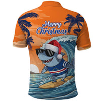 Cape Verde Christmas Polo Shirt Shark Surfing Holiday Beach Style - Wonder Print Shop