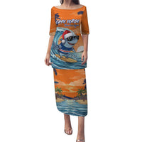 Cape Verde Christmas Puletasi Shark Surfing Holiday Beach Style - Wonder Print Shop