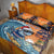 Cape Verde Christmas Quilt Bed Set Shark Surfing Holiday Beach Style - Wonder Print Shop