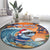 Cape Verde Christmas Round Carpet Shark Surfing Holiday Beach Style - Wonder Print Shop