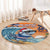 Cape Verde Christmas Round Carpet Shark Surfing Holiday Beach Style - Wonder Print Shop