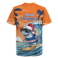 Cape Verde Christmas Rugby Jersey Shark Surfing Holiday Beach Style - Wonder Print Shop