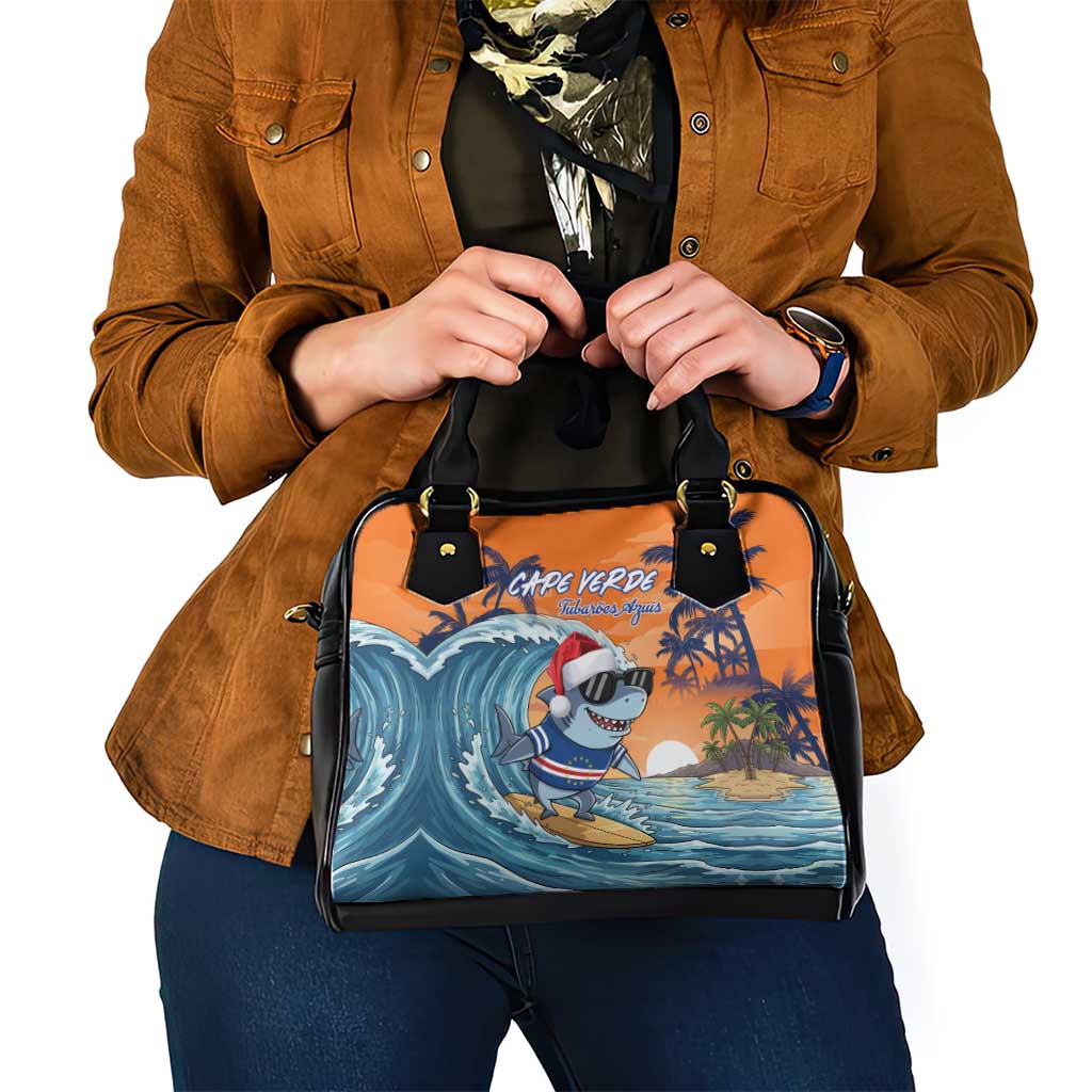Cape Verde Christmas Shoulder Handbag Shark Surfing Holiday Beach Style - Wonder Print Shop