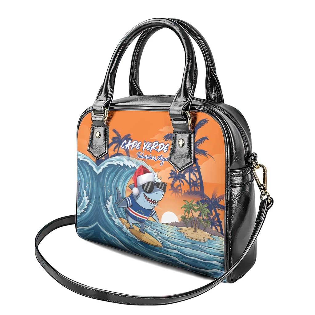 Cape Verde Christmas Shoulder Handbag Shark Surfing Holiday Beach Style - Wonder Print Shop
