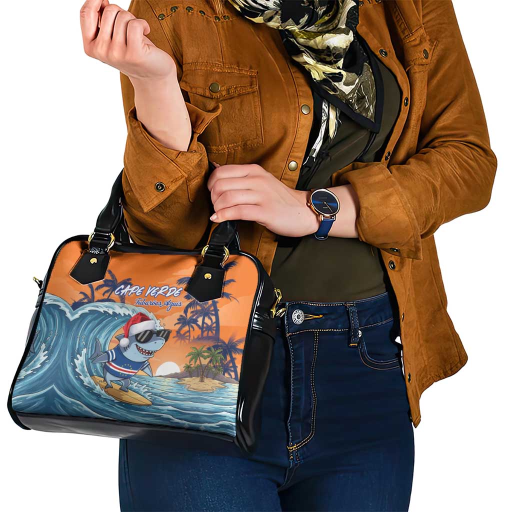 Cape Verde Christmas Shoulder Handbag Shark Surfing Holiday Beach Style - Wonder Print Shop