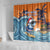 Cape Verde Christmas Shower Curtain Shark Surfing Holiday Beach Style - Wonder Print Shop