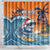 Cape Verde Christmas Shower Curtain Shark Surfing Holiday Beach Style - Wonder Print Shop
