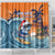 Cape Verde Christmas Shower Curtain Shark Surfing Holiday Beach Style - Wonder Print Shop