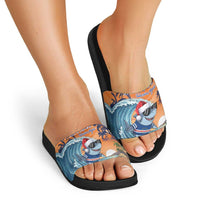 Cape Verde Christmas Slide Sandals Shark Surfing Holiday Beach Style - Wonder Print Shop