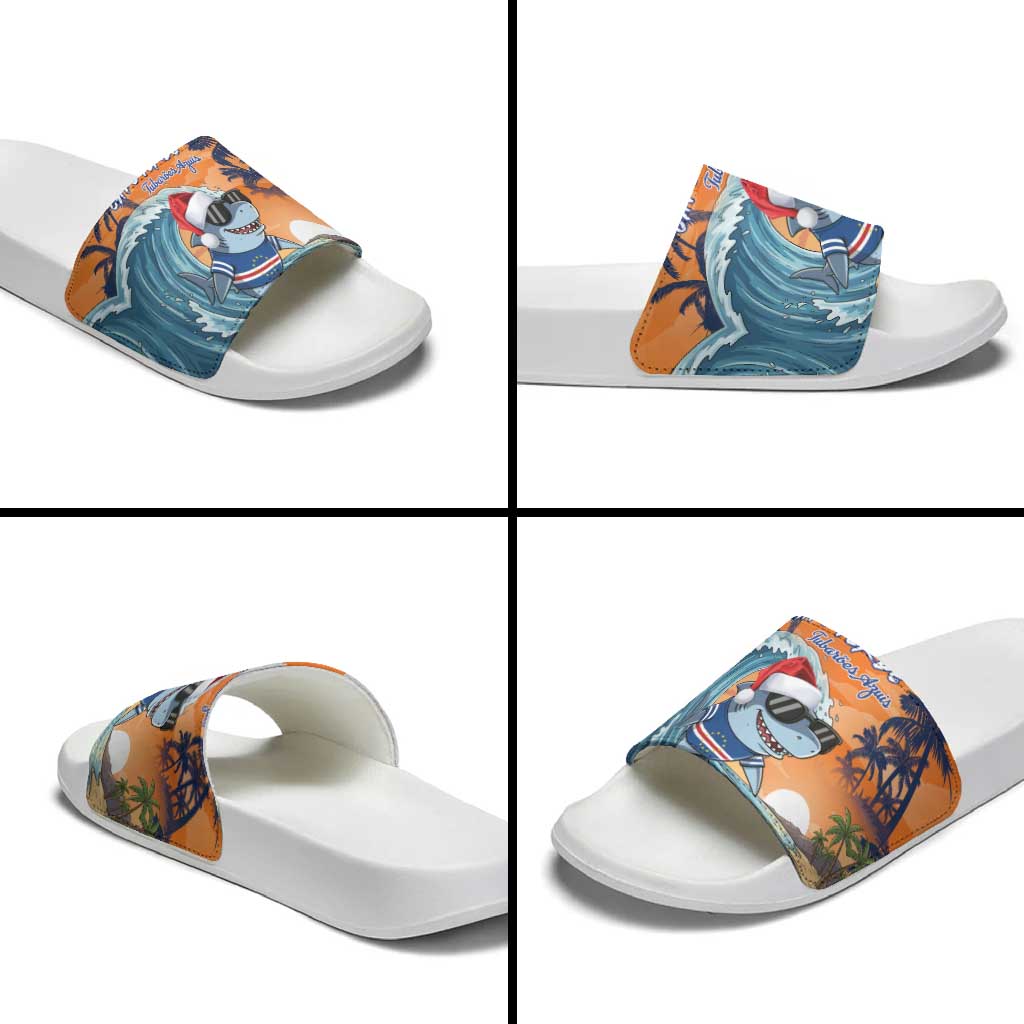 Cape Verde Christmas Slide Sandals Shark Surfing Holiday Beach Style - Wonder Print Shop