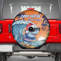 Cape Verde Christmas Spare Tire Cover Shark Surfing Holiday Beach Style - Wonder Print Shop