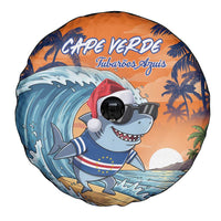 Cape Verde Christmas Spare Tire Cover Shark Surfing Holiday Beach Style - Wonder Print Shop