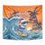 Cape Verde Christmas Tapestry Shark Surfing Holiday Beach Style - Wonder Print Shop