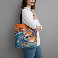 Cape Verde Christmas Tote Bag Shark Surfing Holiday Beach Style - Wonder Print Shop