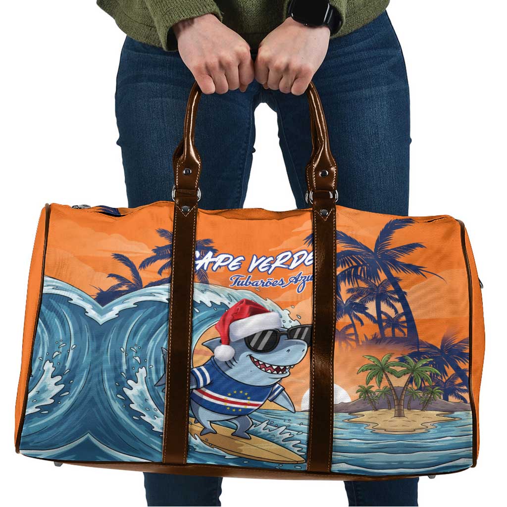 Cape Verde Christmas Travel Bag Shark Surfing Holiday Beach Style - Wonder Print Shop