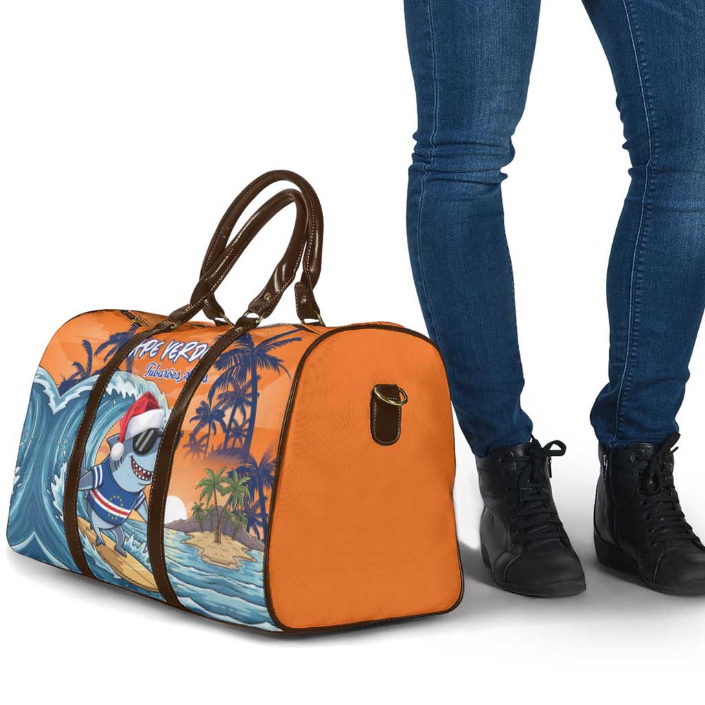 Cape Verde Christmas Travel Bag Shark Surfing Holiday Beach Style - Wonder Print Shop