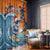 Cape Verde Christmas Window Curtain Shark Surfing Holiday Beach Style - Wonder Print Shop