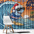 Cape Verde Christmas Window Curtain Shark Surfing Holiday Beach Style - Wonder Print Shop