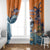 Cape Verde Christmas Window Curtain Shark Surfing Holiday Beach Style - Wonder Print Shop