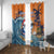 Cape Verde Christmas Window Curtain Shark Surfing Holiday Beach Style - Wonder Print Shop