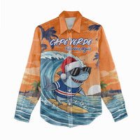 Cape Verde Christmas Women Casual Shirt Shark Surfing Holiday Beach Style - Wonder Print Shop