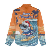 Cape Verde Christmas Women Casual Shirt Shark Surfing Holiday Beach Style - Wonder Print Shop