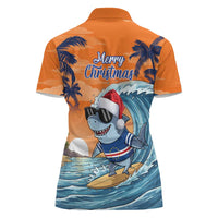 Cape Verde Christmas Women Polo Shirt Shark Surfing Holiday Beach Style - Wonder Print Shop